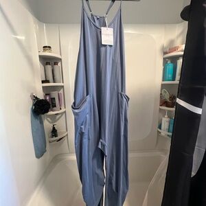 Light gray blue sleeveless rompers